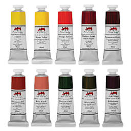 Michael Harding Artists Oil Color - Set of 10, Whitechapel Colors, 40 ml Tubes
