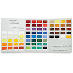 Michael Harding Artists Oil Color - Handmade Color Chart open to show swatches
