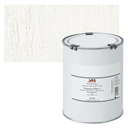 Michael Harding Artists Oil Paint - Titanium White No. 1, 1 Liter and swatch