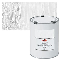 Michael Harding Artists Oil Paint - Cremnitz White (Walnut Oil), 1 Liter and swatch