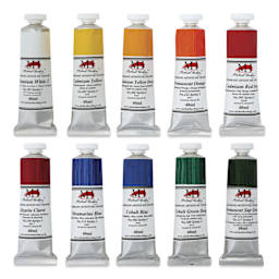 Michael Harding Artists Oil Color - Set of 10, Plein Air Master Colors, 40 ml Tubes