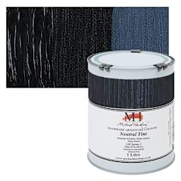 Michael Harding Artists Oil Color - Neutral Tint, 1 Liter can and swatch
