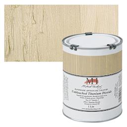 Michael Harding Artists Oil Paint - Unbleached Titanium Dioxide, 1 Liter and swatch