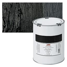 Michael Harding Artists Oil Paint - Ivory Black, 1 Liter and swatch