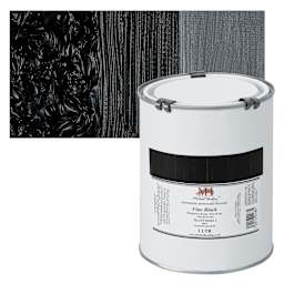 Michael Harding Artists Oil Paint - Vine Black, 1 Liter and swatch