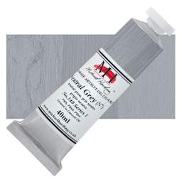 Michael Harding Artists Oil Color - Neutral Gray N7, 40 ml tube and swatch