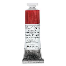 Michael Harding Artists Oil Color - 40 ml tube of Alizarin Crimson shown upright