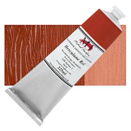 Michael Harding Artists Oil Color - Herculane Red, 225 ml tube and swatch