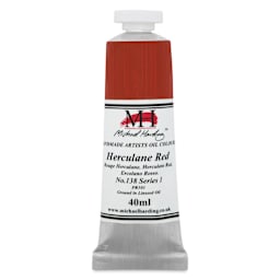 Michael Harding Artists Oil Color - Herculane Red, front of 40 ml tube