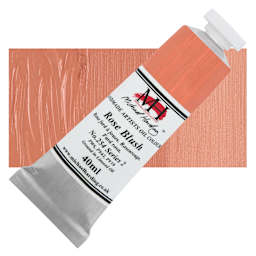 Michael Harding Artists Oil Color - Rose Blush, 40 ml tube and swatch