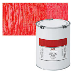 Michael Harding Artists Oil Paint - Scarlet Lake, 1 Liter and swatch