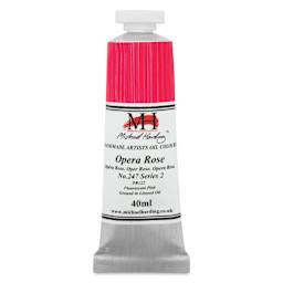 Michael Harding Artists Oil Color - Opera Rose, front of 40 ml tube