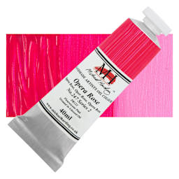 Michael Harding Artists Oil Color - Opera Rose, 40 ml tube and swatch