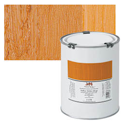 Michael Harding Artists Oil Paint - Yellow Ochre Deep, 1 Liter and swatch