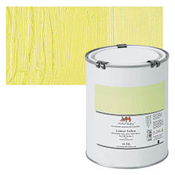 Michael Harding Artists Oil Paint - Lemon Yellow, 1 Liter and swatch