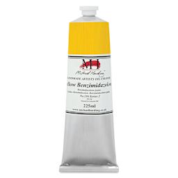 Michael Harding Artists Oil Color - Yellow Benzimidazolone, front of 225 ml tube