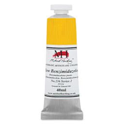 Michael Harding Artists Oil Color - Yellow Benzimidazolone, front of 40 ml tube
