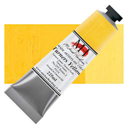 Michael Harding Artists Oil Color - Turners Yellow, 225 ml tube and swatch