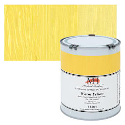 Michael Harding Artists Oil Color - Warm Yellow, 1 Liter can and swatch