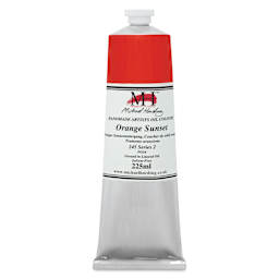 Michael Harding Artists Oil Color - Orange Sunset, front of 225 ml tube