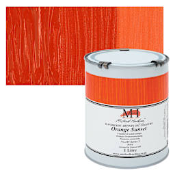 Michael Harding Artists Oil Color - Orange Sunset, 1 Liter can and seatch