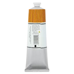 Michael Harding Artists Oil Color - New Gamboge, back of 225 ml tube