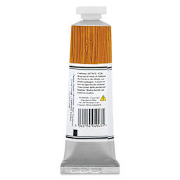 Michael Harding Artists Oil Color - New Gamboge, back of 40 ml tube