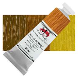 Michael Harding Artists Oil Color - New Gamboge, 40 ml tube and swatch