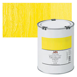 Michael Harding Artists Oil Paint - Bright Yellow Lake, 1 Liter and swatch