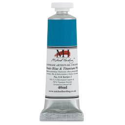 Michael Harding Artists Oil Color - Phthalo Blue and Titanium White, 40 ml tube