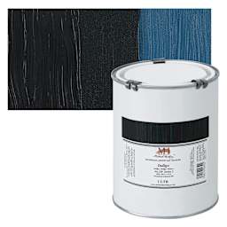 Michael Harding Artists Oil Paint - Indigo, 1 Liter and swatch