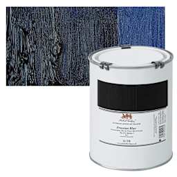 Michael Harding Artists Oil Paint - Prussian Blue, 1 Liter and swatch
