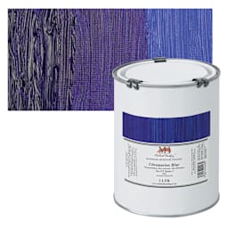 Michael Harding Artists Oil Paint - Ultramarine Blue, 1 Liter and swatch