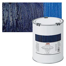 Michael Harding Artists Oil Paint - Phthalo Blue Lake, 1 Liter and swatch
