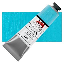 Michael Harding Artists Oil Color - Vivid Blue, 225 ml tube and swatch