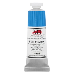 Michael Harding Artists Oil Color - Blue Verditer, front of 40 ml tube