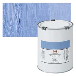 Michael Harding Artists Oil Paint - King's Blue Light, 1 Liter and swatch