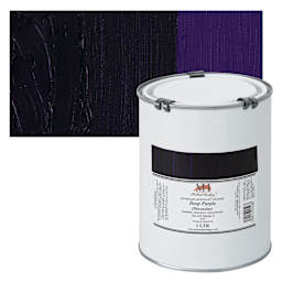 Michael Harding Artists Oil Paint - Deep Purple (Dioxazine), 1 Liter and swatch