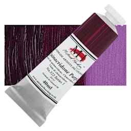 Michael Harding Artists Oil Color - Quinacridone Purple, 40 ml tube and swatch
