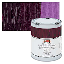 Michael Harding Artists Oil Color - Quinacridone Purple, 1 Liter can and swatch
