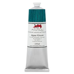 Michael Harding Artists Oil Color - Aqua Green, front of 225 ml tube
