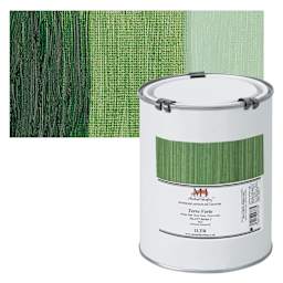 Michael Harding Artists Oil Paint - Terre Verte, 1 Liter and swatch