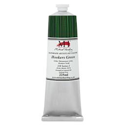 Michael Harding Artists Oil Color - Hookers Green, front of 225 ml tube