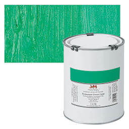 Michael Harding Artists Oil Paint - Permanent Green Light, 1 Liter and swatch