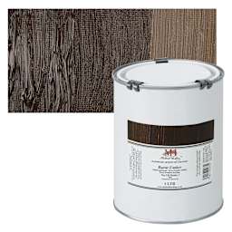 Michael Harding Artists Oil Paint - Burnt Umber, 1 Liter and swatch
