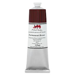 Michael Harding Artists Oil Color - Permanent Brown, front of 225 ml tube