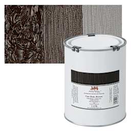 Michael Harding Artists Oil Paint - Van Dyke Brown, 1 Liter and swatch