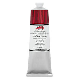 Michael Harding Artists Oil Color - Madder Brown, front of 225 ml tube