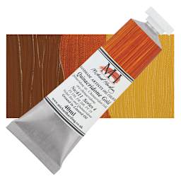 Michael Harding Artists Oil Paint - Quinacridone Gold, 40 ml tube and swatch