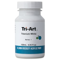 Tri-Art High Viscosity Artist Acrylic - Titanium White, 120 ml jar